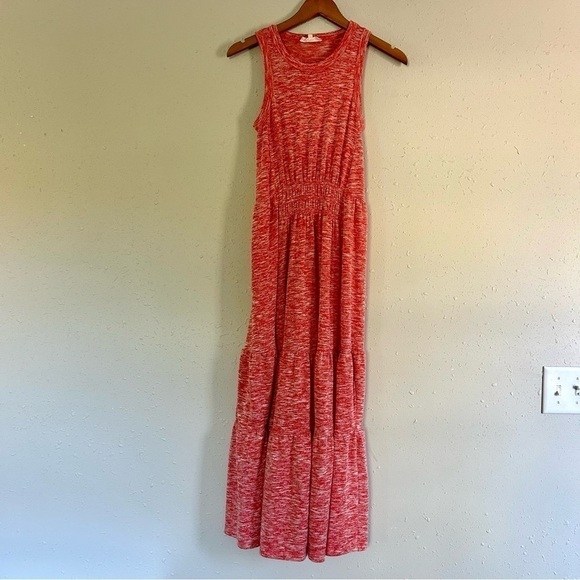 🦋 Lou & Grey for Loft Coral Flecked Sleeveless Sweater Maxi Dress XS - Picture 1 of 6